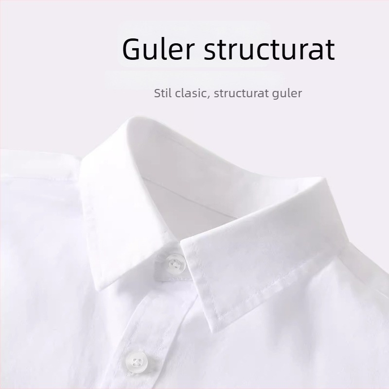 Cămașă pentru copii cu mânecă lungă, școlară, stil coreean, finisaj moale, amestec din bumbac 30%, iarnă 2025