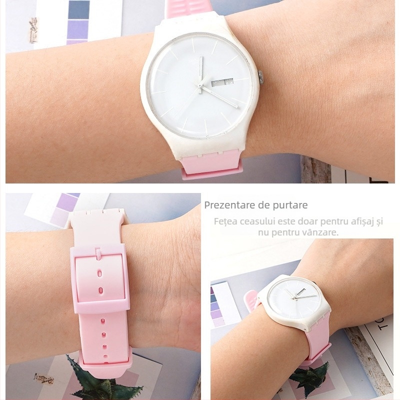 Curea din silicon pentru Swatch ceas | Brand Cheung Kei | Origine: Shenzhen | Lansare: Iarna 2023 | Stil: feminin, desene animate, drăguț, dulce, preppy