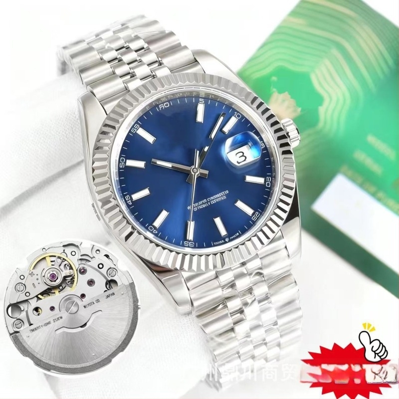 Ceas mecanic pentru bărbați, cu mecanism 8215, cristal de safir, rezistent la apă, carcasă și brățară din oțel inoxidabil, afișaj luminescent