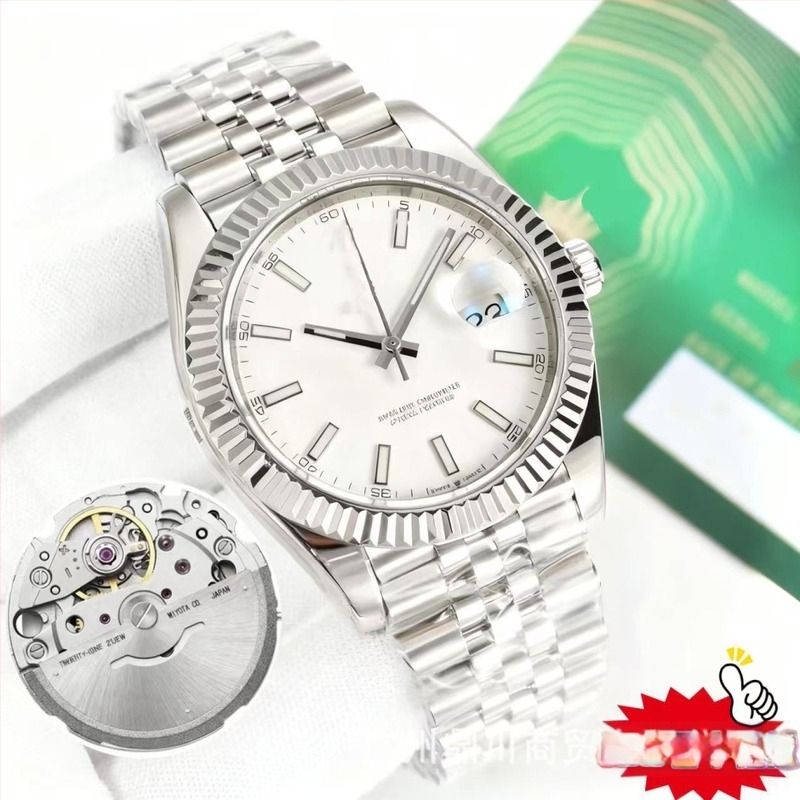 Ceas mecanic pentru bărbați, cu mecanism 8215, cristal de safir, rezistent la apă, carcasă și brățară din oțel inoxidabil, afișaj luminescent