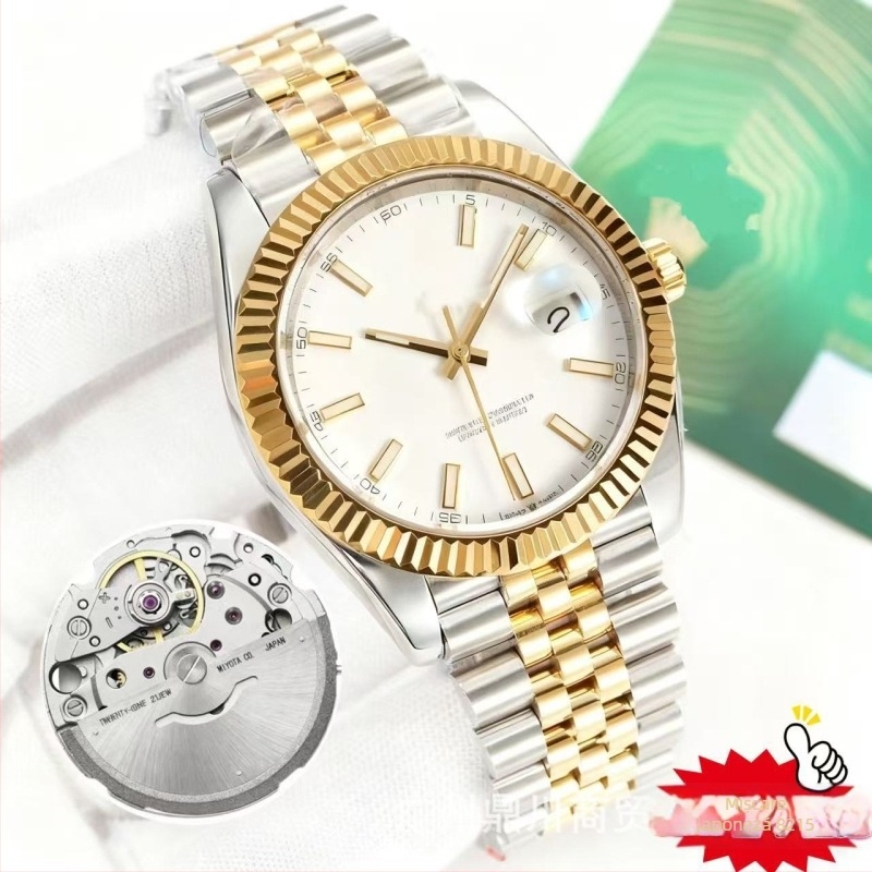 Ceas mecanic pentru bărbați, cu mecanism 8215, cristal de safir, rezistent la apă, carcasă și brățară din oțel inoxidabil, afișaj luminescent