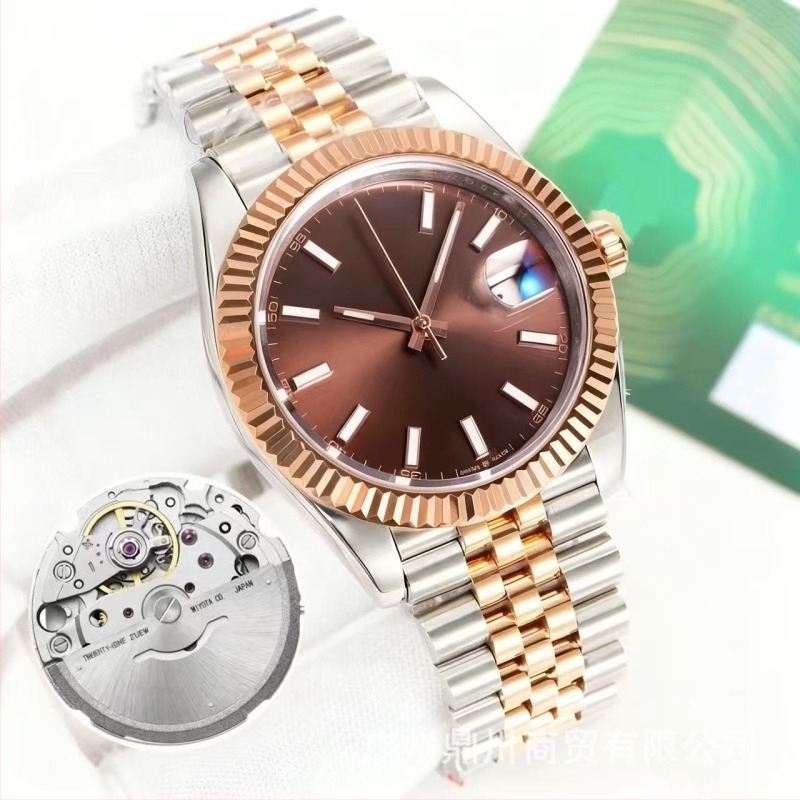 Ceas mecanic pentru bărbați, cu mecanism 8215, cristal de safir, rezistent la apă, carcasă și brățară din oțel inoxidabil, afișaj luminescent