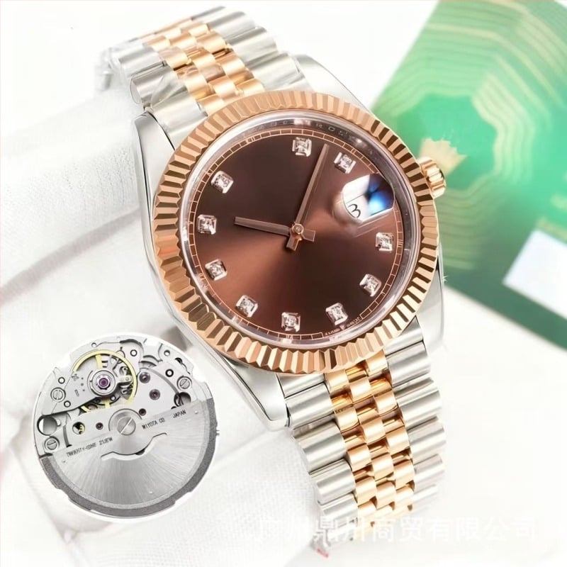 Ceas mecanic pentru bărbați, cu mecanism 8215, cristal de safir, rezistent la apă, carcasă și brățară din oțel inoxidabil, afișaj luminescent