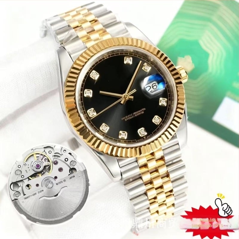 Ceas mecanic pentru bărbați, cu mecanism 8215, cristal de safir, rezistent la apă, carcasă și brățară din oțel inoxidabil, afișaj luminescent