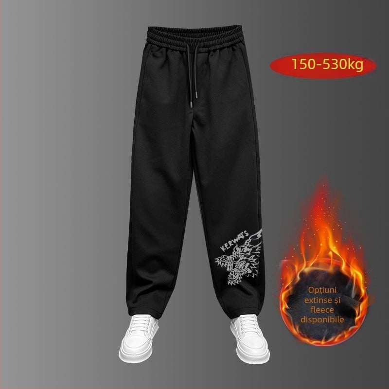 Pantaloni bărbați drepti, talie mediu-înaltă, 70% bumbac, stil minimalist