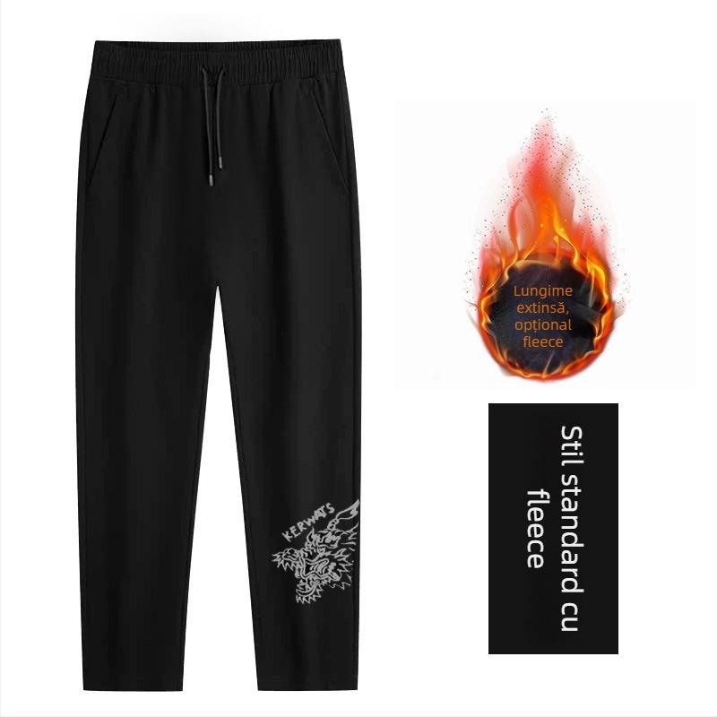 Pantaloni bărbați drepti, talie mediu-înaltă, 70% bumbac, stil minimalist