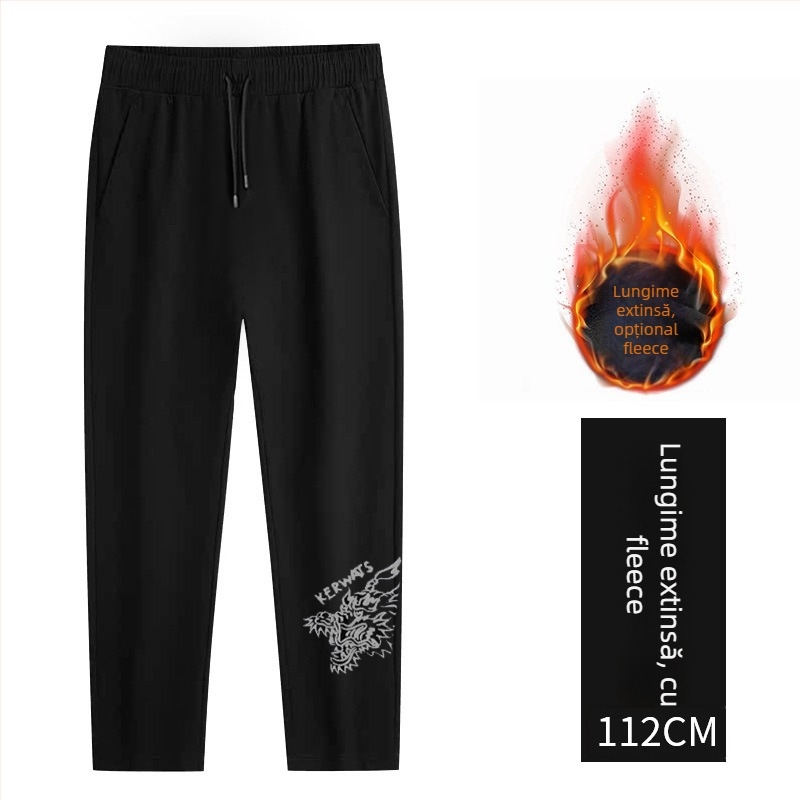 Pantaloni bărbați drepti, talie mediu-înaltă, 70% bumbac, stil minimalist