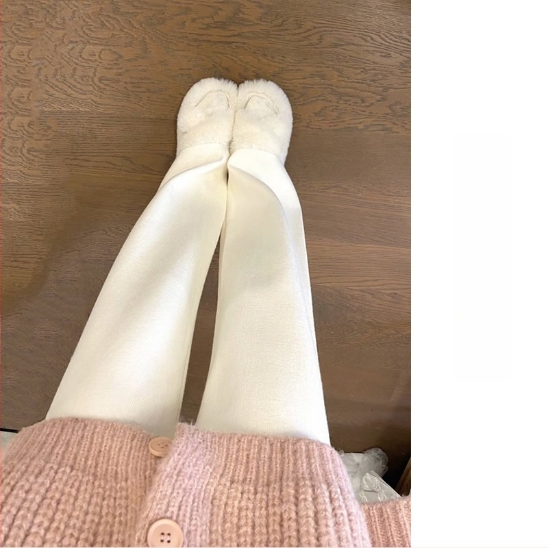 Pantaloni pentru femei cu talie înaltă, tricot, cu croială dreaptă și largi, groși, toamnă 2024