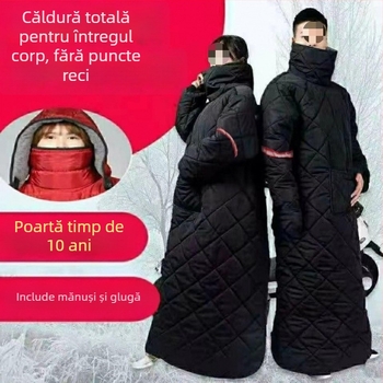 Geacă antivânt pentru vehicule electrice și motociclete, căptușită cu fleece, stil de iarnă, impermeabil pe ambele fețe