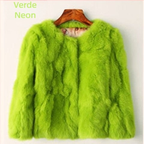 Palto din blană din lână, guler rotund, mâneci trei sferturi, lungime scurtă, stil literar retro