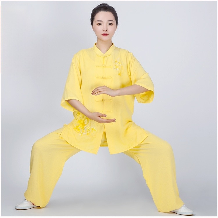 Costum Tai Chi pentru femei, mâneci lungi, țesătură Chenille cu Spandex, primăvara 2023