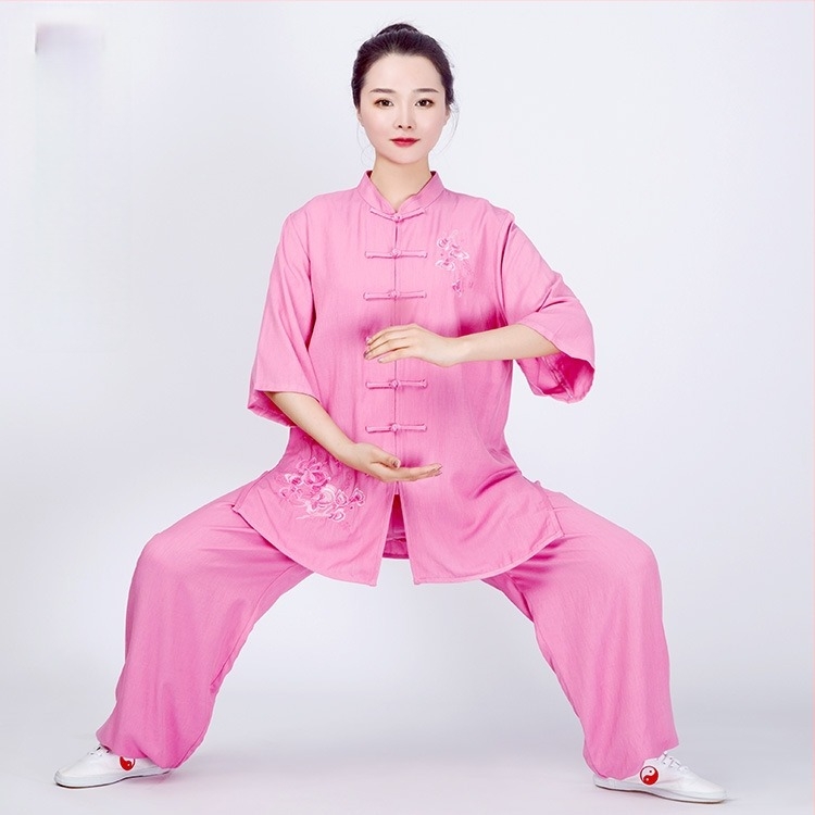 Costum Tai Chi pentru femei, mâneci lungi, țesătură Chenille cu Spandex, primăvara 2023