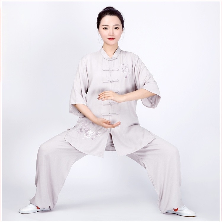 Costum Tai Chi pentru femei, mâneci lungi, țesătură Chenille cu Spandex, primăvara 2023