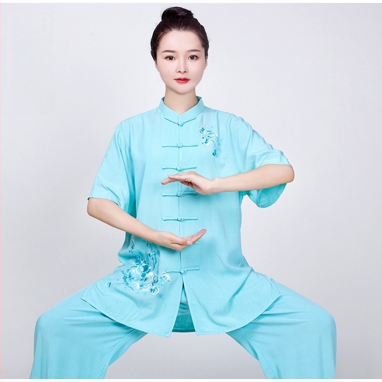 Costum Tai Chi pentru femei, mâneci lungi, țesătură Chenille cu Spandex, primăvara 2023