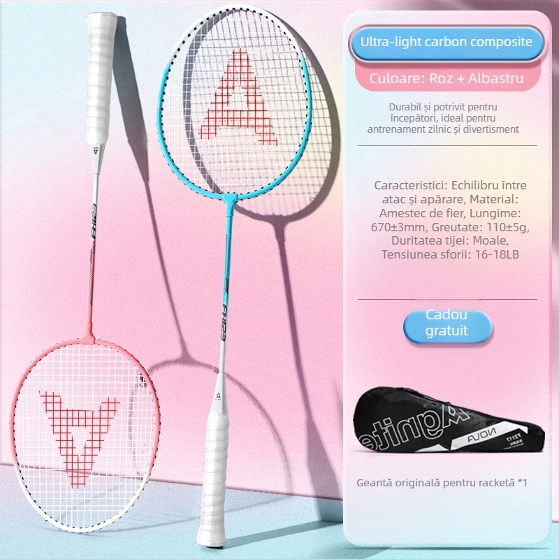 Rachetă badminton Effective — greutate 95–100 g, ramă din aliaj de fier, mâner G5, tip rachetă: drept, duritatea tijelor: moderată.