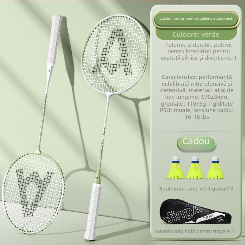 Rachetă badminton Effective — greutate 95–100 g, ramă din aliaj de fier, mâner G5, tip rachetă: drept, duritatea tijelor: moderată.