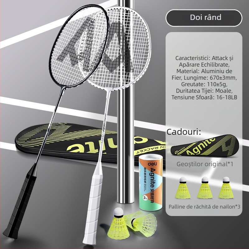 Rachetă badminton Effective — greutate 95–100 g, ramă din aliaj de fier, mâner G5, tip rachetă: drept, duritatea tijelor: moderată.