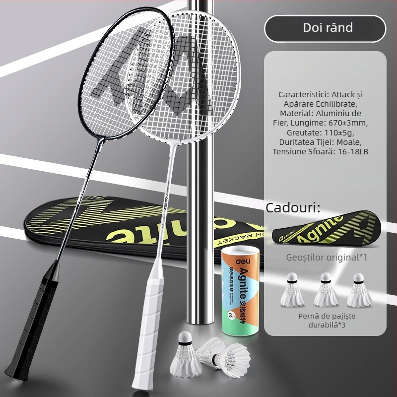 Rachetă badminton Effective — greutate 95–100 g, ramă din aliaj de fier, mâner G5, tip rachetă: drept, duritatea tijelor: moderată.