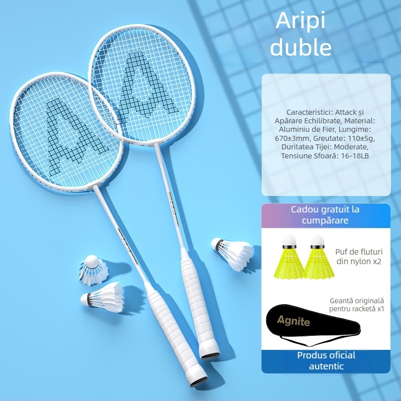 Rachetă badminton Effective — greutate 95–100 g, ramă din aliaj de fier, mâner G5, tip rachetă: drept, duritatea tijelor: moderată.