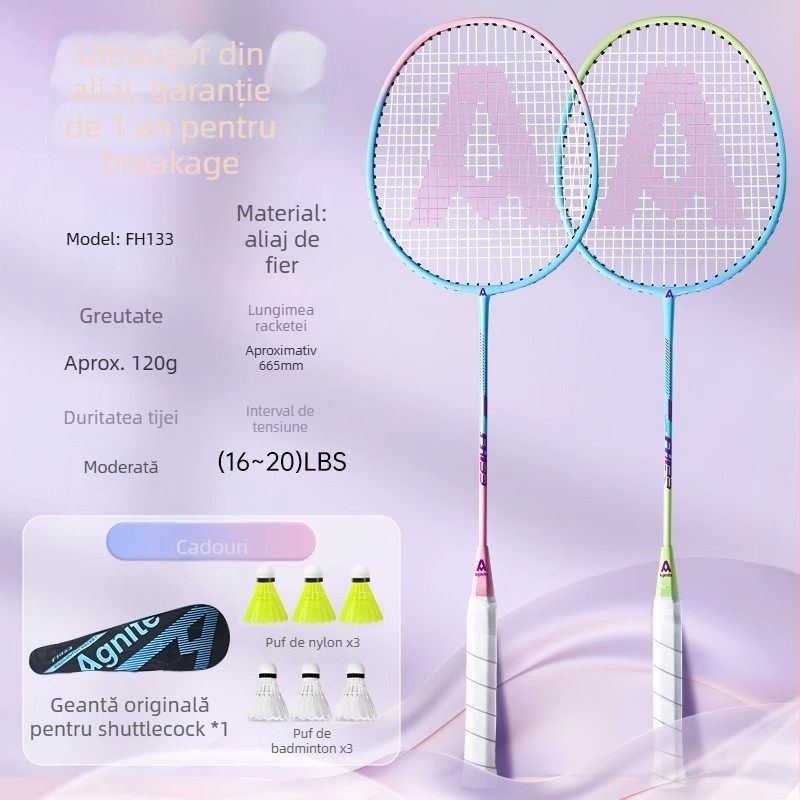 Rachetă badminton Effective — greutate 95–100 g, ramă din aliaj de fier, mâner G5, tip rachetă: drept, duritatea tijelor: moderată.