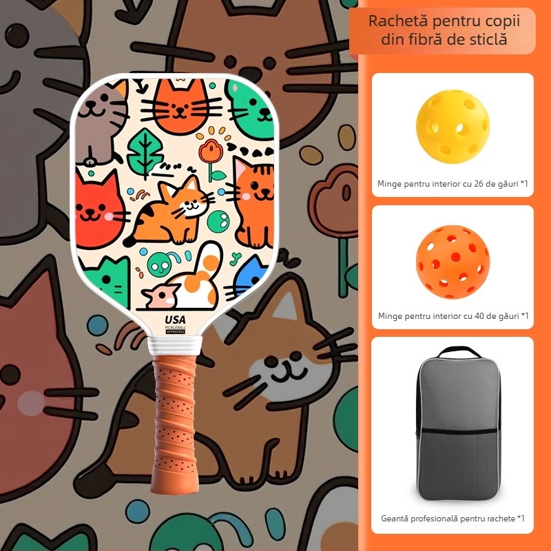 Paletă pickleball pentru copii, fibră de sticlă, design desen animat, Lidakang, 175±5 g