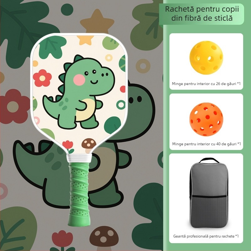 Paletă pickleball pentru copii, fibră de sticlă, design desen animat, Lidakang, 175±5 g