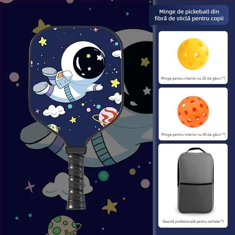 Paletă pickleball pentru copii, fibră de sticlă, design desen animat, Lidakang, 175±5 g
