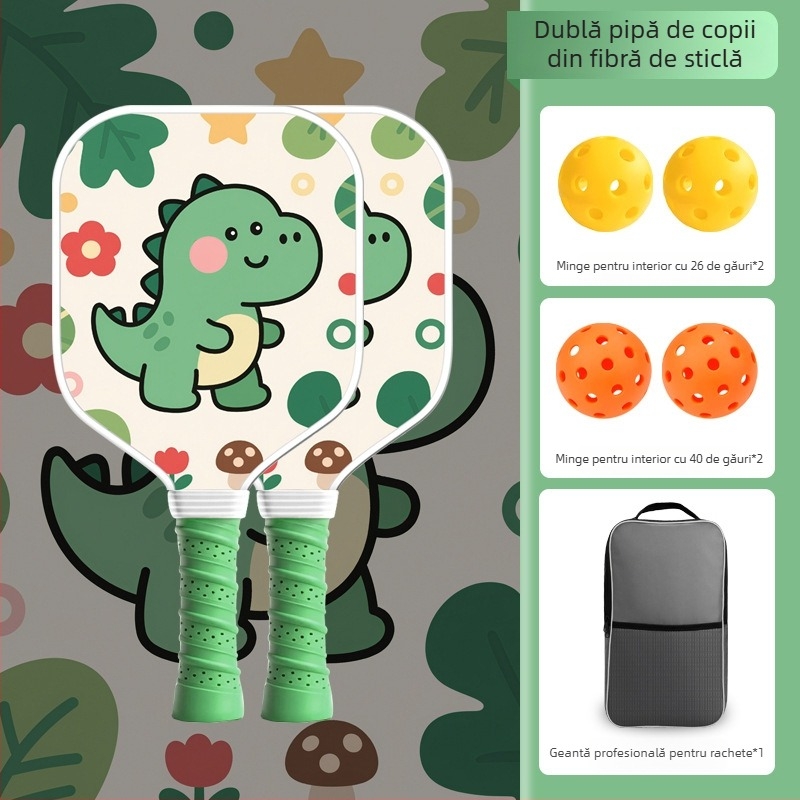 Paletă pickleball pentru copii, fibră de sticlă, design desen animat, Lidakang, 175±5 g