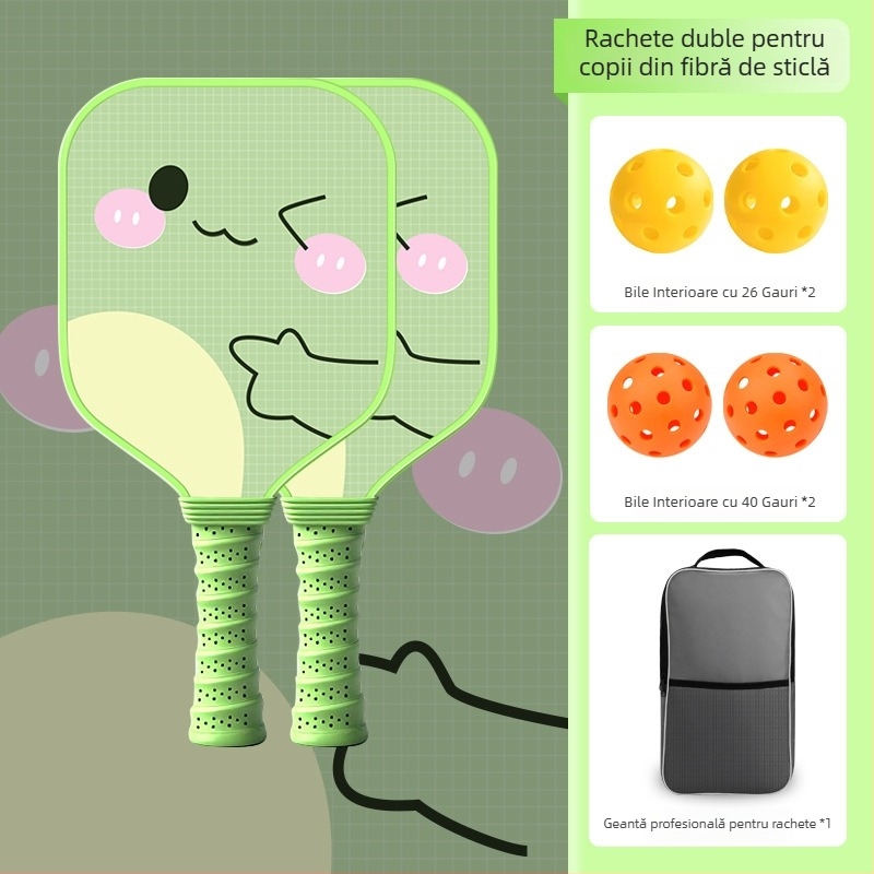 Paletă pickleball pentru copii, fibră de sticlă, design desen animat, Lidakang, 175±5 g