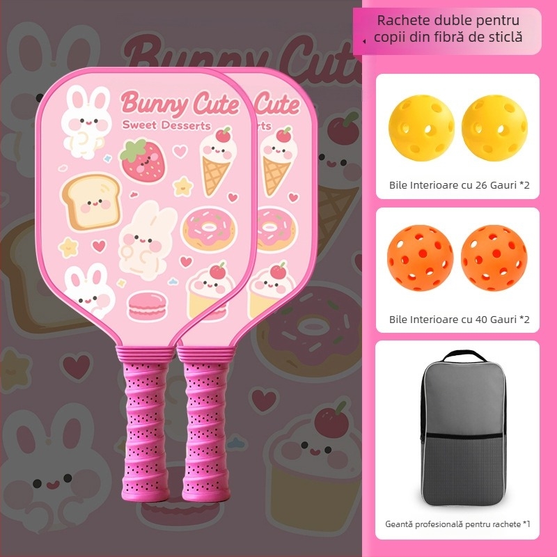 Paletă pickleball pentru copii, fibră de sticlă, design desen animat, Lidakang, 175±5 g
