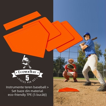 Set de antrenament baseball cu bază TPE, impermeabil, antiderapant, include Home Plate și Pitcher's Plate (întărit)