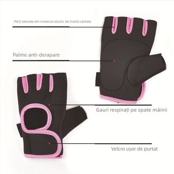 Mănuși half-finger pentru haltere – protecție a palmei, material respirabil, anti-bătături, fitness în aer liber