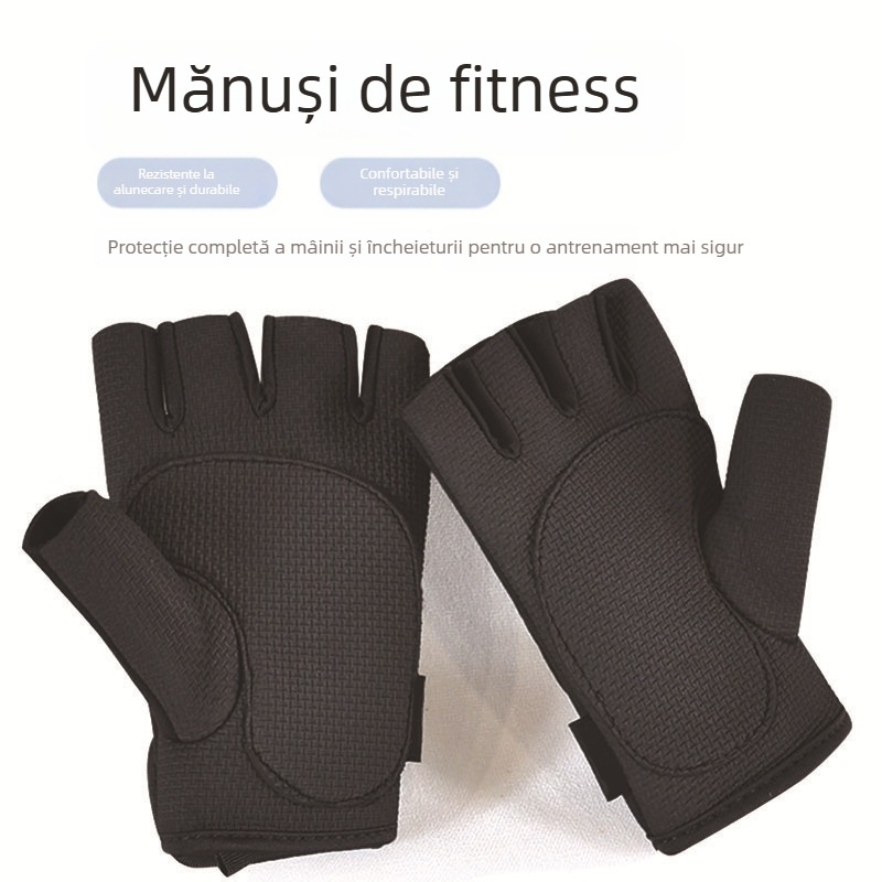Mănuși half-finger pentru haltere – protecție a palmei, material respirabil, anti-bătături, fitness în aer liber