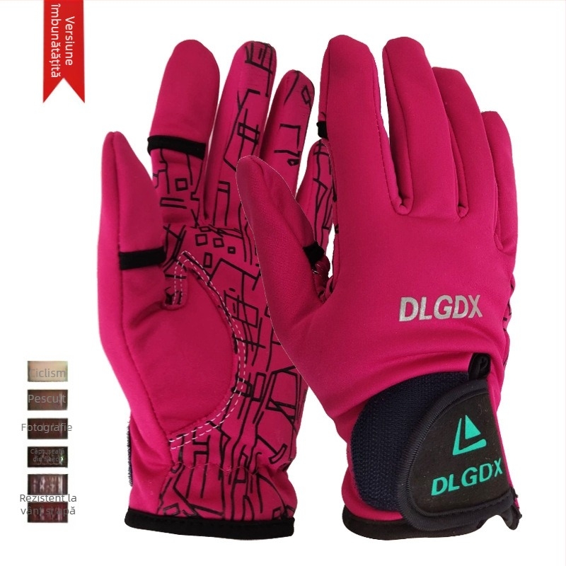 dlgdx Mănuși cu degete deschise, impermeabile pentru fotografie și pescuit, unisex, adulți, cu acoperire, pentru ciclism și curse