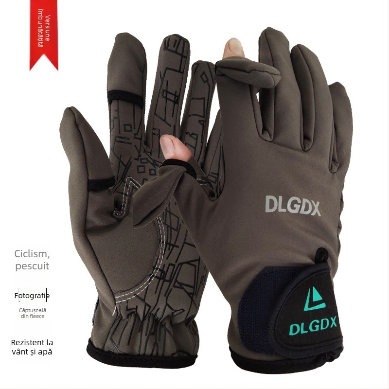 dlgdx Mănuși cu degete deschise, impermeabile pentru fotografie și pescuit, unisex, adulți, cu acoperire, pentru ciclism și curse