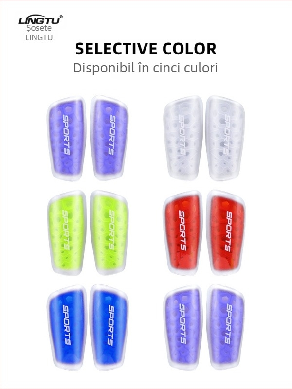 Protecție tibie fotbal, placă din plastic, brand Leading the Way, categorie protecție picior, etichetă privată licențiată