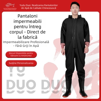 Yuduoduo PVC costum impermeabil întreg, cu vestă de salvare integrată pentru pescuit și înot; fără buzunare