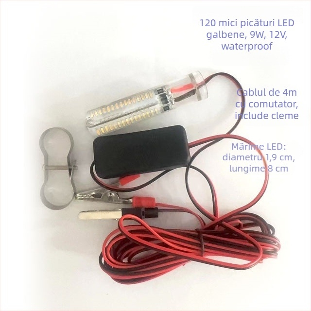 Lumină subacvatică pentru pescuit - LED, 12V, impermeabilă, luminozitate înaltă