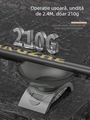 Set de plasă de pescuit din carbon telescopic – ultra-ușor, rigid, plasă cu ochi fini, pliabil, încărcare 100 kg