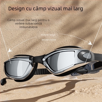 Set ochelari înot și șapcă pentru adulți – anti-fog, ramă mare, lentile PC, rezistent la apă