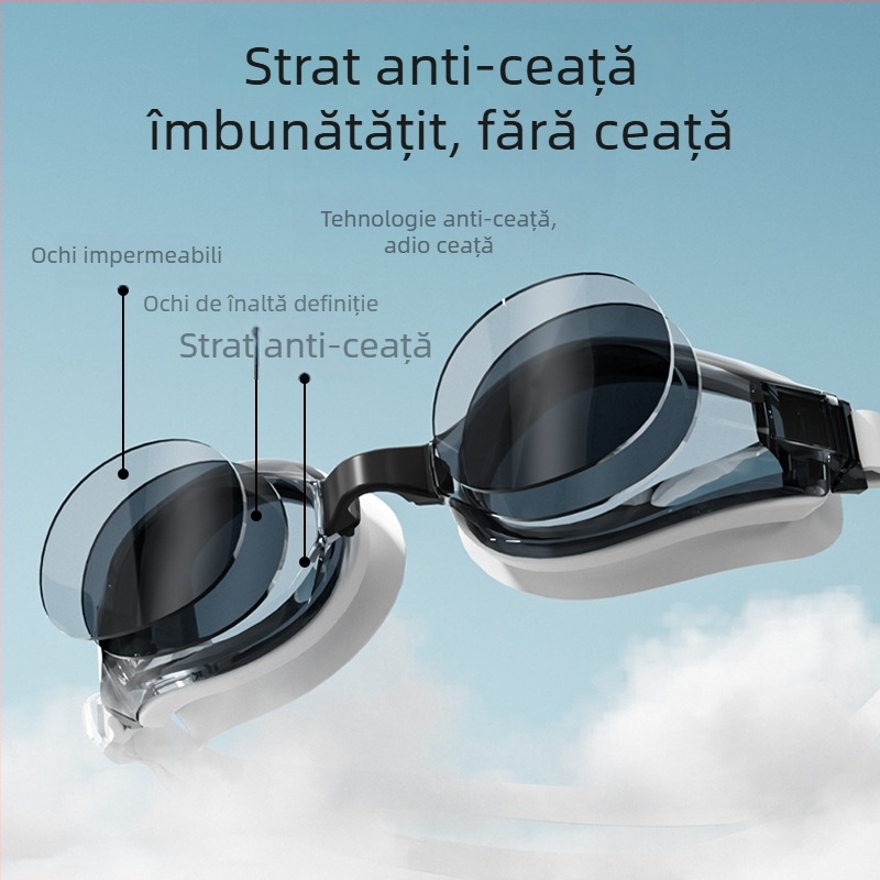 RESHEIR ochelari de înot anti-ceață pentru adulți, lentile PC, compatibili cu miopia, protecție oculară