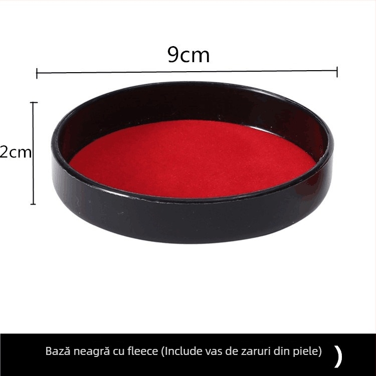 Set de cupe pentru zaruri din piele, interior căptușit cu fleece, margini rotunjite, cutie cu 100 de bucăți, pentru șah și jocuri de cărți