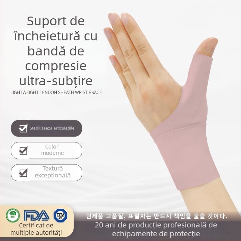 Zuile protecție ultra-subțire pentru degetul mare și încheietură – protecție pentru palmă, material poliester-elastan, pentru adulți, potrivit tenis, badminton, scrimă, golf, volei