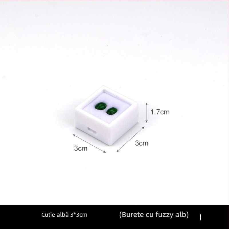 Cutie de afișare bijuterii, din plastic transparent, pentru pietre brute și diamante, rezistentă la praf, 1 nivel