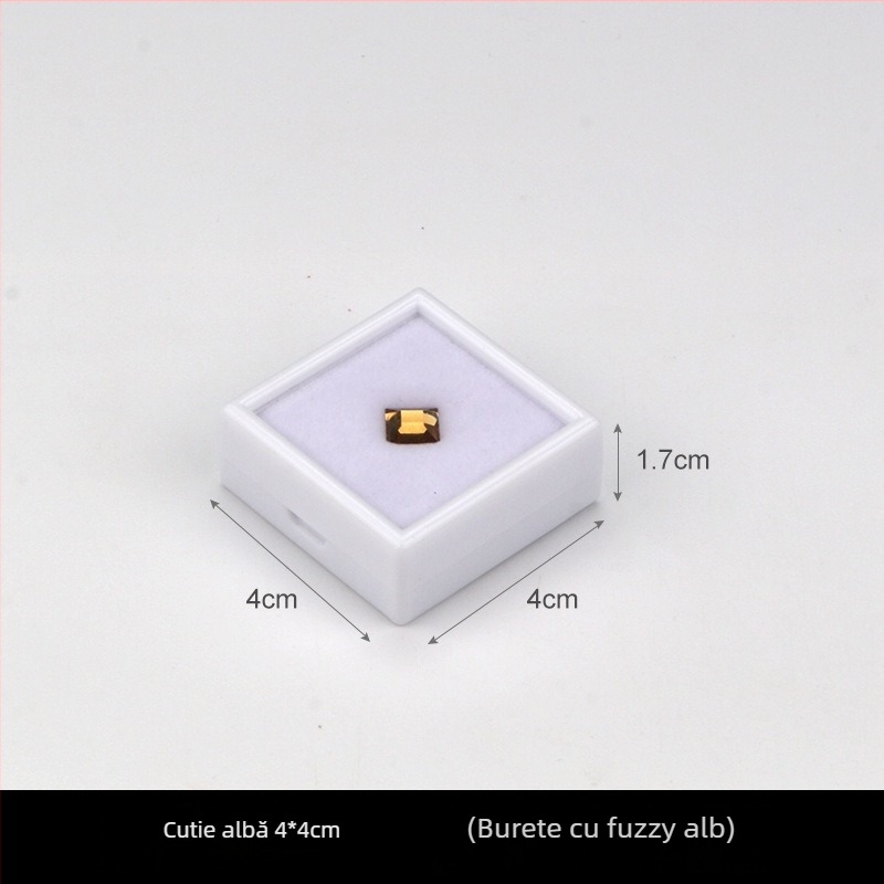 Cutie de afișare bijuterii, din plastic transparent, pentru pietre brute și diamante, rezistentă la praf, 1 nivel