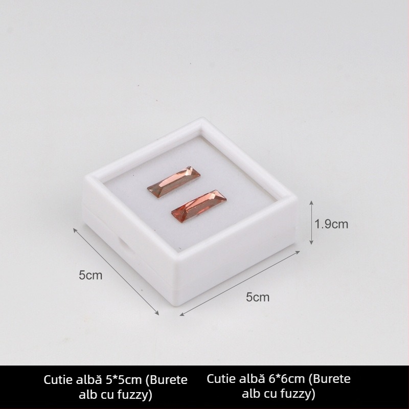 Cutie de afișare bijuterii, din plastic transparent, pentru pietre brute și diamante, rezistentă la praf, 1 nivel
