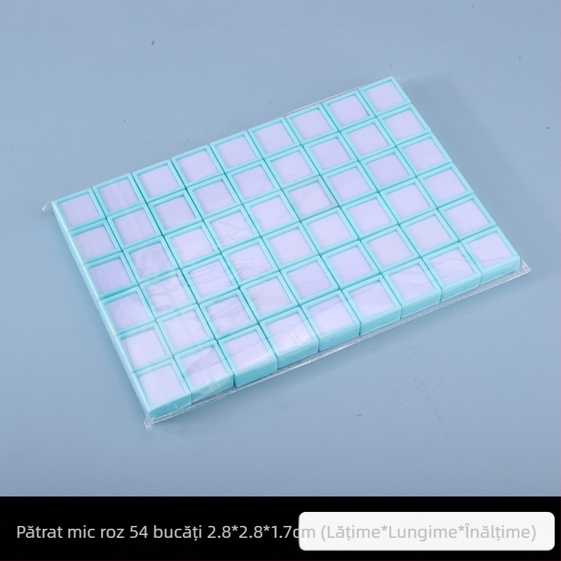 Cutie de afișare bijuterii, din plastic transparent, pentru pietre brute și diamante, rezistentă la praf, 1 nivel