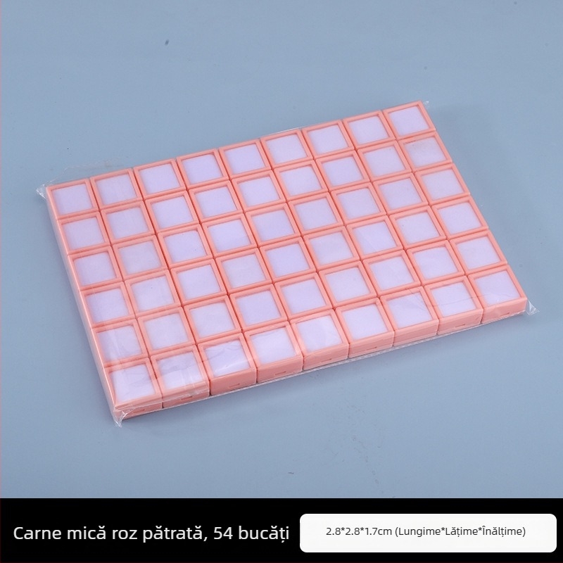 Cutie de afișare bijuterii, din plastic transparent, pentru pietre brute și diamante, rezistentă la praf, 1 nivel