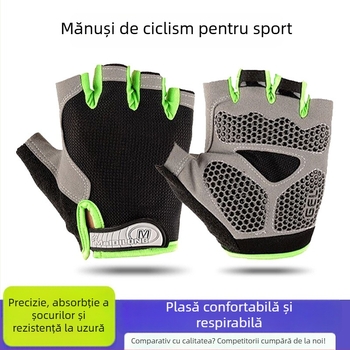 Mănuși de ciclism cu degete parțial acoperite, unisex, adulți, nylon, rezistente la uzură