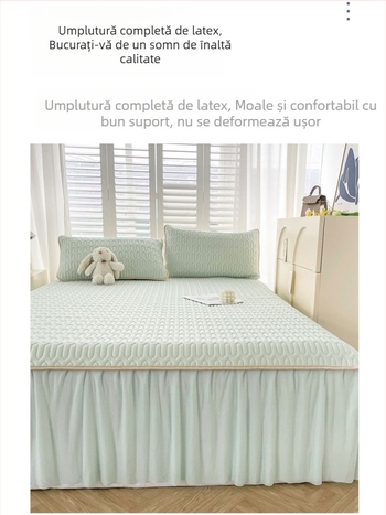 Set de 3 piese din latex natural pentru pat (latex 90%+; țesătură imprimată; stil universal; fără personalizare)